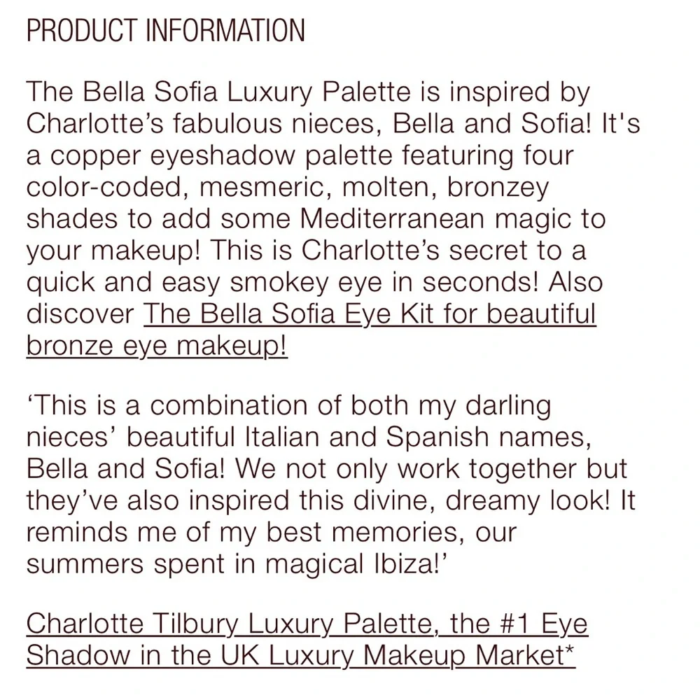 ✨CHARLOTTE TILBURY LUXURY PALETTE THE BELLA SOFIA